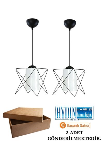 MHK Collection Black Pendant Chandelier 2 Pieces
