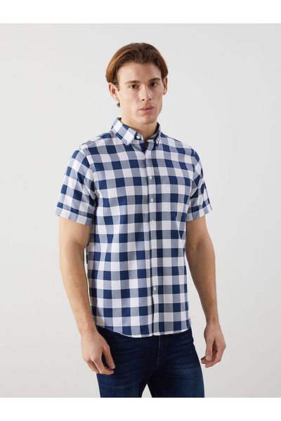 LC Waikiki Ανδρικό πουκάμισο με κοντό μανίκι New Season Regular Fit S56075Z8