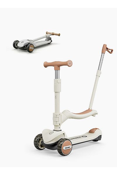 Ma Baby 3-in-1 Kids Kick Scooter with Light up Wheels, for 1-12 years Boys and Girls