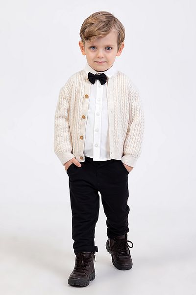 Babymod Baby Boy Cardigan Shirt and Bow Tie Suit Birthday Special Day Stylish