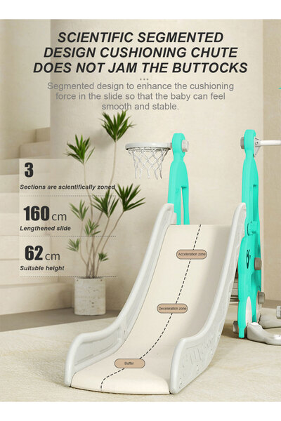 Ma Baby 6 in 1 Kids Slide and Swing Set with Closed Pedal Spot/Soft Ball Pool