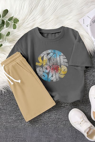 MYADA Premium Skateboard Printed 2-Piece Children's Set