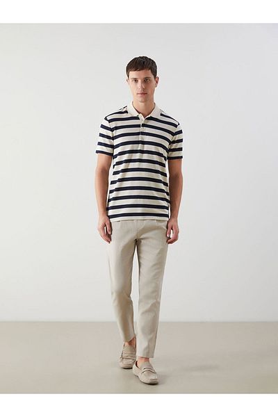 LC Waikiki Polo Neck Short Sleeve Striped Men's T-Shirt