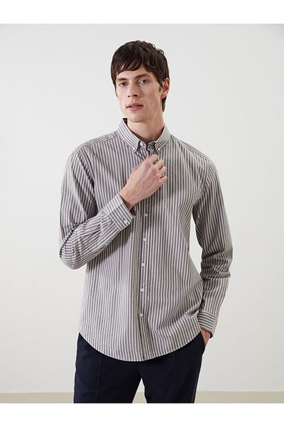 LC Waikiki Lcw Regular Fit Long Sleeve Striped Men's Shirt Fast Fashion