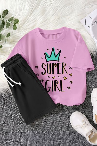 MYADA Premium Super Girl Printed 2-Piece Children's Set 22437-3