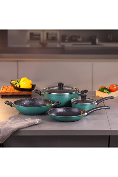 ROYALFORD طقم أواني طهي من الألومنيوم المطروق مكون من 6 قطع من ديزي - RF12629