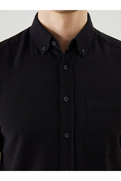 LC Waikiki Ανδρικό πουκάμισο με κοντό μανίκι ποπλίνα με κανονική εφαρμογή