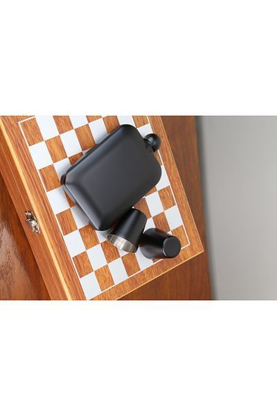 imsaconcept Chess and Flask Set with Wooden Box for Anniversary, Gift for Lover