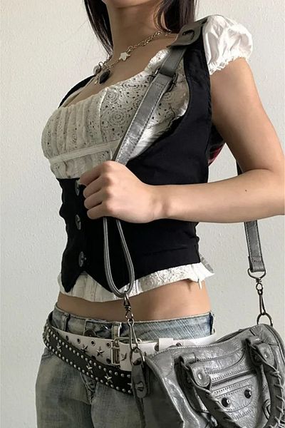 Köstebek Μαύρο γιλέκο Steampunk Racerback