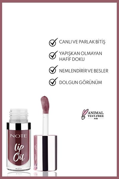 NOTE Lip Oil Moisturizing and Glossy Lip Care Oil - 30 Deep Berry - Purple