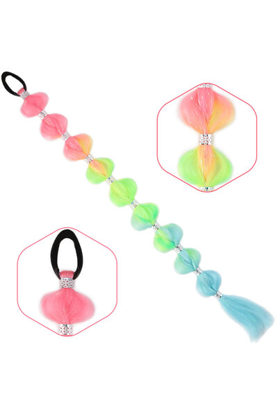 BilfolD ذيل حصان مرن مضفر مع إكسسوارات لامعة / ACM05