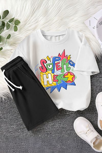 MYADA Premium Super Hero Printed 2-Piece Children's Suit 22425