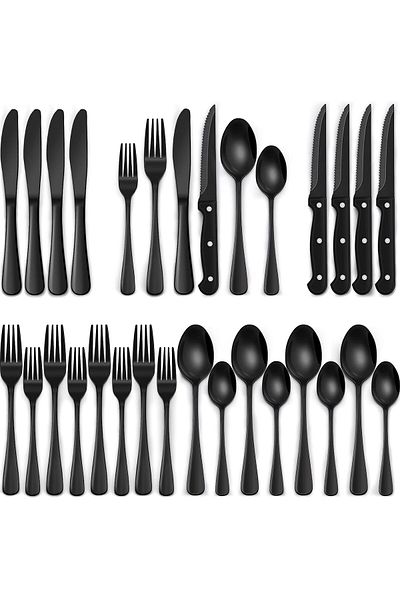 COOYA Cutlery Set, 24 Pcs Flatware Set Set, Stainless Steel Silverware Set, Home Kitchen Eating Tableware