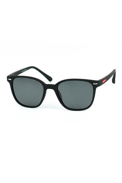 Di Caprio Unisex Black Red Polarized Protected Rectangular Model Sunglasses