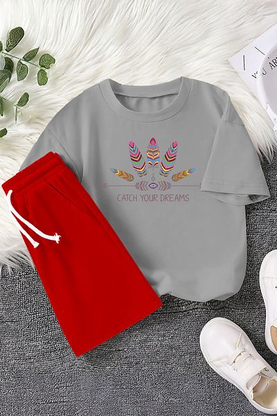 MYADA طقم أطفال مكون من قطعتين مطبوع عليه Catch Your Dreams 22426