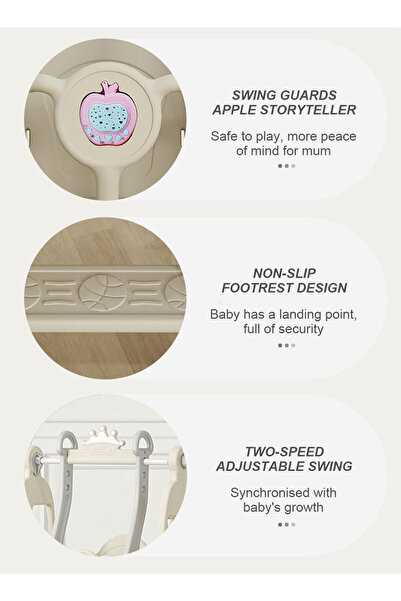 Ma Baby 6 in 1 Kids Slide and Swing Set with Closed Pedal Spot/Soft Ball Pool