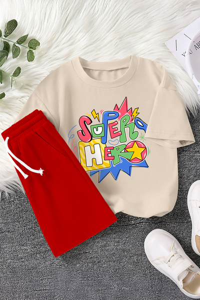 MYADA Преміум Супергерой з принтом, дитячий комплект, 2 предмети, 22425