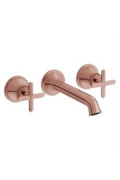 VitrA Origin Classic 3 Hole Built-In Sink Faucet (Surface Mounted) Soft Coppe...