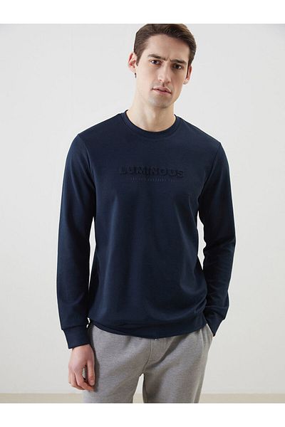 LC Waikiki Lcw Crew Neck Long Sleeve Printed Men's Sweatshirt Fast Fashion
