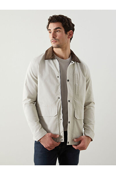 LC Waikiki مريحة تناسب طوق القميص معطف الرجال