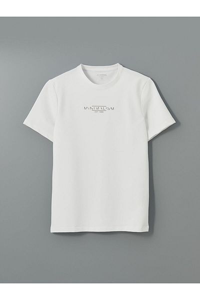 LC Waikiki Tricou pentru bărbați din bumbac pieptănat cu imprimeu cu decolteu rotund de sezon nou - S5NI32Z8