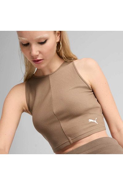 Puma Γυναικείο μπλουζάκι με ριμπ ύφανση WARDROBE ESS