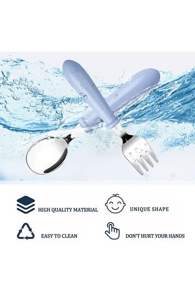 COOYA 6 Piece Toddler Utensils, Safe Metal Flatware, included Forks and Spoons ,  with Round Handle
