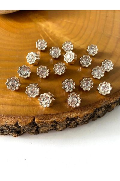 canan dizayn Special Stone 11 mm (18 Size) Gold Button (15 Pieces)