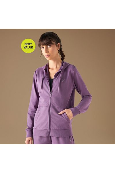 Adot Hoodie with Kangaroo Pockets and Zip Closure