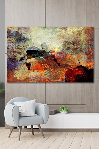 Hediyeler Kapında 70x100 Soyut Çalışma Kanvas Duvar Tablo