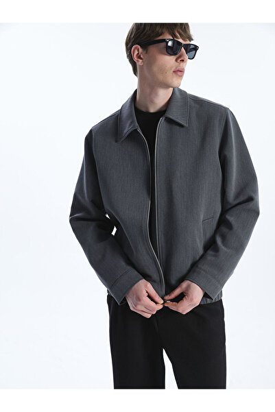 LC Waikiki Anthracite Standard Fit Shirt Collar Men's Coat