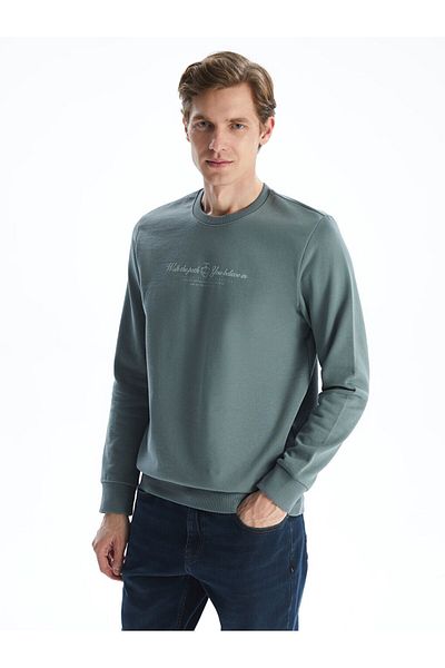 LC Waikiki Crew Neck Printed Men's Thick Sweatshirt