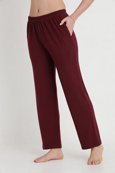 Etoile Women's Cotton Buff Pajama Bottom Claret Red 1007