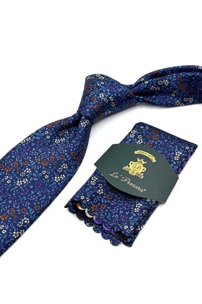 Kravatkolik Синій краватка з квітковим візерунком KK13158