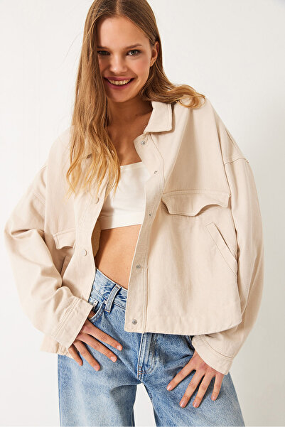 Bianco Lucci Dámská sezónní bunda Gabardine se čtyřmi kapsami a zapínáním na patentky 60261442