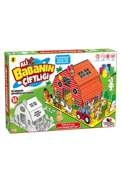 TOTTERİQ Ali Babanin Farm 3D Wooden Model (Large Size Paintable Model - Activity Set)