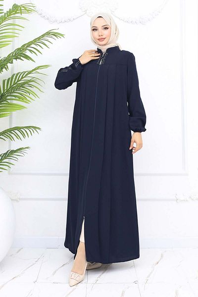 benguen Navy Blue 1007 Ρόμπα με λωρίδες Ferace