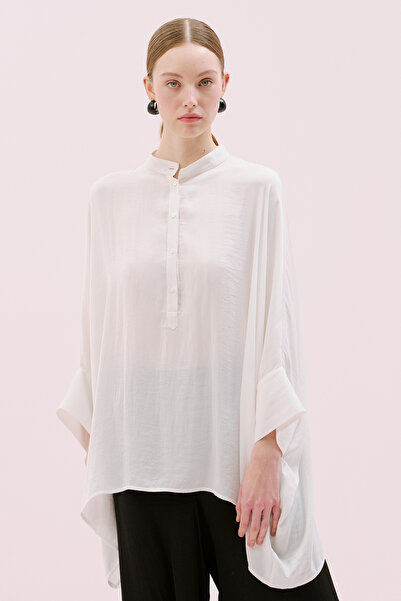 Roman Hakim Yaka Yarasa Kollu Tunik Beyaz Y2513301_002