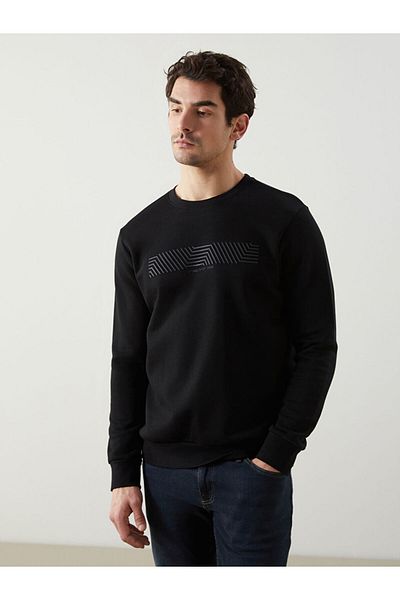 LC Waikiki Lcw Crew Neck Printed Men's Thick Sweatshirt Fast Fashion
