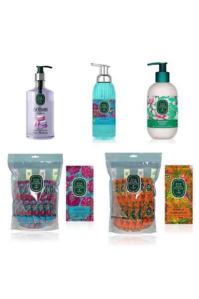 Eyüp Sabri Tuncer Gourmet Liquid Soap600Ml, Ocean Foam Soap500Ml, Magnolia Lotion280Ml, Wet Wipes 150Pcs X 2
