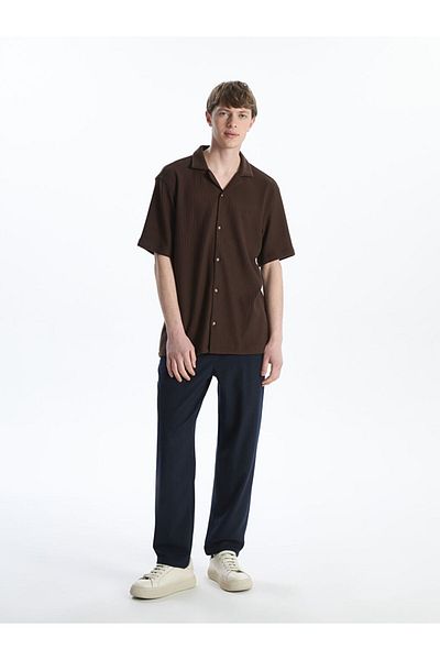 LC Waikiki Lcw Vision Brown Regular Fit Short Sleeve Men's Shirt