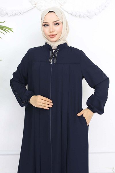 benguen Navy Blue 1007 Ρόμπα με λωρίδες Ferace