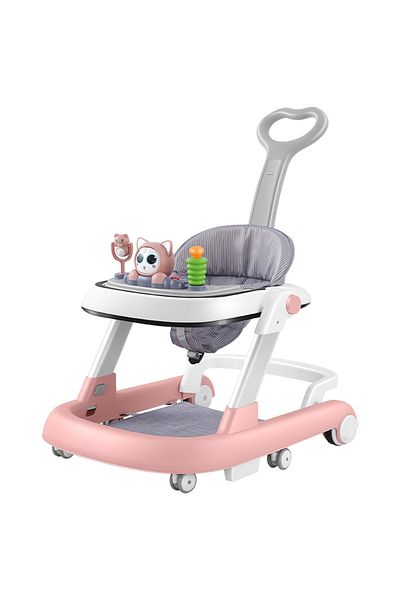 Ma Baby مشاية أطفال، مشاية أطفال مع وسادة قدم ومقبض دفع، مشاية أطفال بعجلات