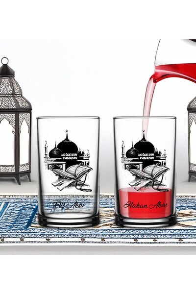 Bk Gift Kişiye Özel Ramazan 2'li Şerbet Bardağı -1, Arkadaşa Hediye, Sevgiliy...