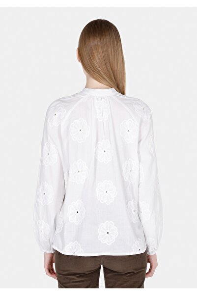 Colin's Regular Fit Judge Collar Plain Women's White Long Sleeve Shirt