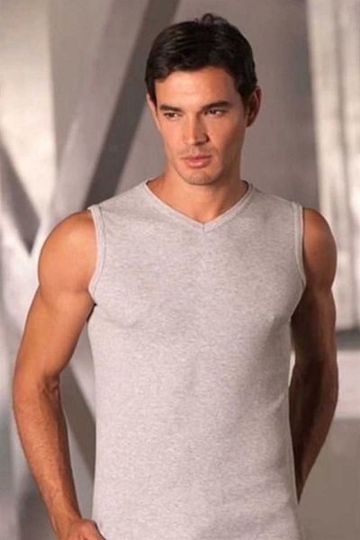 FantaziAtölyesi V-Neck Rib Tank Top - Zero Sleeve Falcons E032