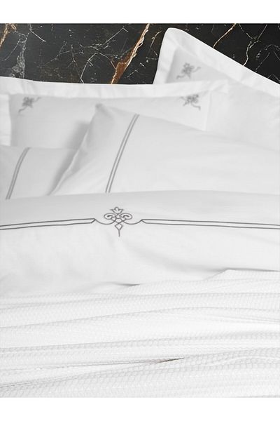 Cotton Box طقم غطاء لحاف بيكيه مزدوج باللون الأبيض من Güher