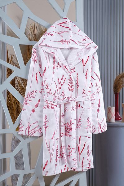 Zeynep Tekstil 100% Cotton Women's Bathrobe Print Patterned Pique Bathrobe