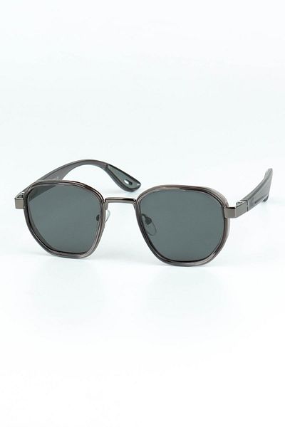 Di Caprio Unisex Gray Polarized Protection Geometric Model Sunglasses