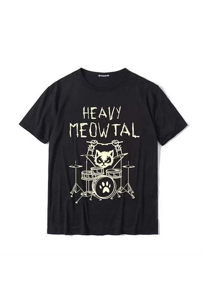 Köstebek Μπλουζάκι Black Rocker Cat-heavy Meowtal Unisex